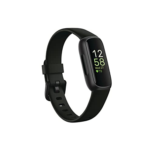 Fitbit Inspire 3 Health &-Fitness-Tracker with Stress Management, Workout Intensity, Sleep Tracking, 24/7 Heart Rate and more, Midnight Zen/Black One Size (S & L Bands Included)