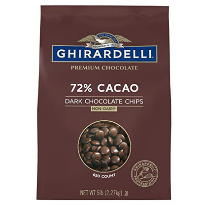 Ghirardelli Chocolate Company 72% Cacao Dark Chocolate Chips, 5lb. Bag