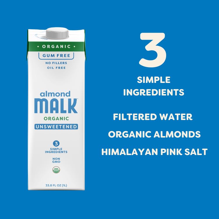 Malk Organic Unsweetened Almond Milk - 32 fl oz - 6 pack