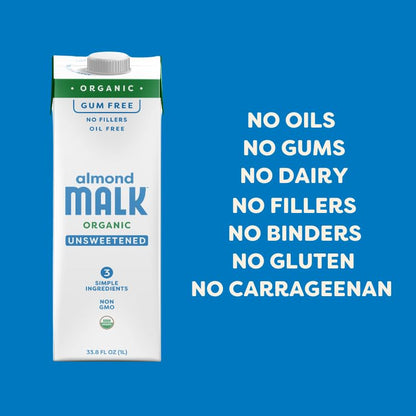 Malk Organic Unsweetened Almond Milk - 32 fl oz - 6 pack