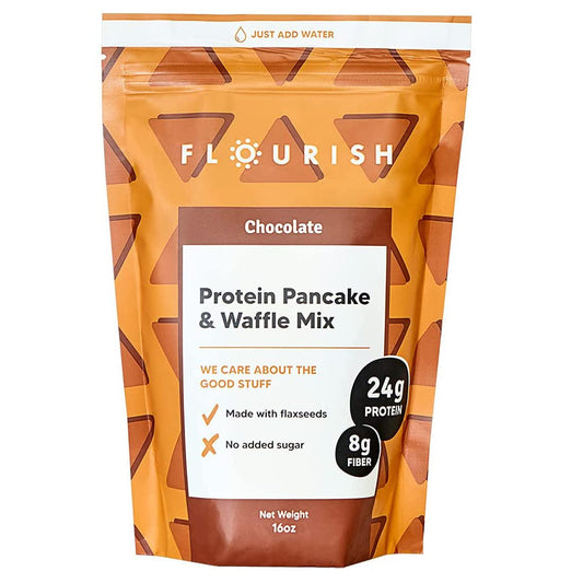 Flourish - Protein Pancake & Waffle Mix, Chocolate, 16oz