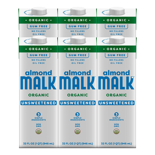 Malk Organic Unsweetened Almond Milk - 32 fl oz - 6 pack